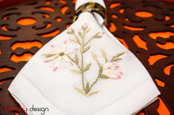 Napkin set- wild flower embroidery